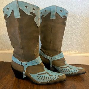 MIA Blue Brown Gray Suede Leather boots